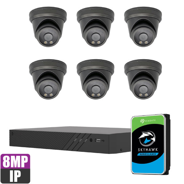 HIKVISION OEM 8MP 4K SECURITY CAMERA WITH 4K NVR 8 CHANNEL WITH 6 CAMERA