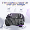 i8 Mini Wireless Keyboard Seven Color Backlight 2.4GHz with Touchpad