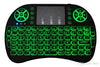 i8 Mini Wireless Keyboard Seven Color Backlight 2.4GHz with Touchpad